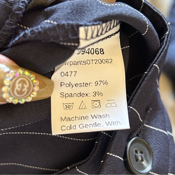 Blue White High Waist Wide Leg Trousers Women measurements 29” - Picture 6 of 7